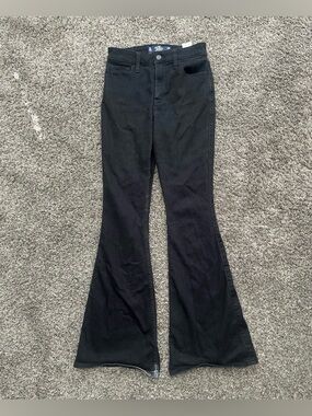 Hollister High-Rise Black Flare Jeans Size 2R 0402